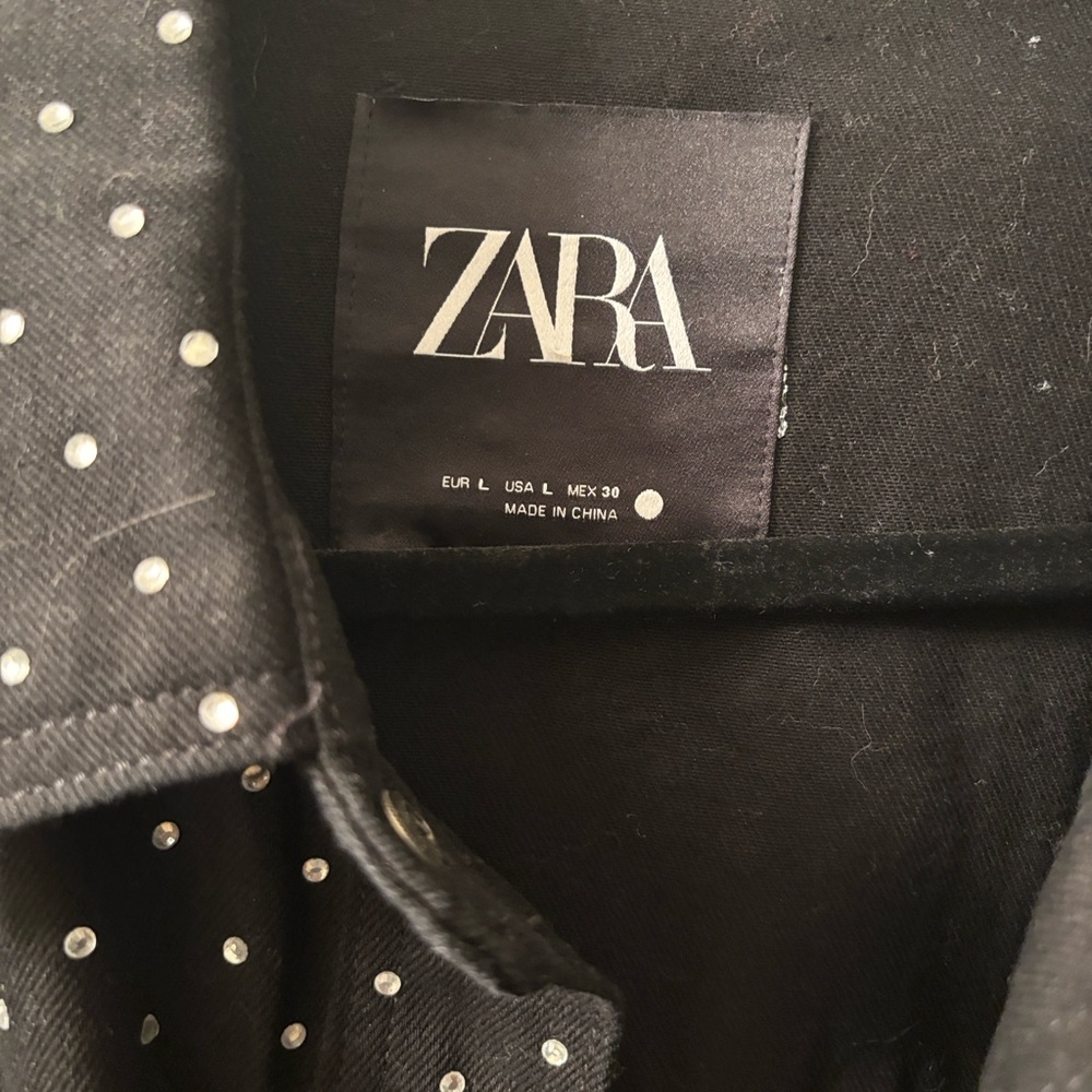 NWOT Zara Oversized Shacket with Rhinestones | size L - Picture 5 of 6